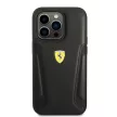 Ferrari iPhone 14 Pro Max Leather Stamp Sides (FEHCP14XRBUK) hátlap, tok, fekete