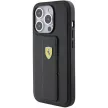 Ferrari FEHCP15LGSPSPSIK Grip Stand Metal Logo iPhone 15 Pro 6.1", hátlap, tok, fekete