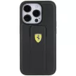 Ferrari FEHCP15LGSPSPSIK Grip Stand Metal Logo iPhone 15 Pro 6.1", hátlap, tok, fekete