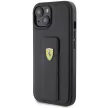 Ferrari FEHCP15SGSPSPSIK Grip Stand Metal Logo iPhone 15 6.1", hátlap, tok, fekete