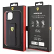 Ferrari FEHCP15SGSPSPSIK Grip Stand Metal Logo iPhone 15 6.1", hátlap, tok, fekete