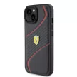 Ferrari iPhone 15 Twist Metal Logo (FEHCP15SPTWK) hátlap, tok, fekete