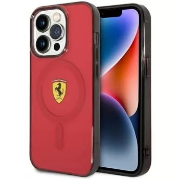   Ferrari FEHMP14LURKR Translucent Magsafe iPhone 14 Pro 6,1" hátlap, tok, piros