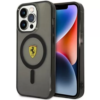   Ferrari FEHMP14XURKK Translucent Magsafe iPhone 14 Pro Max 6.7", hátlap, tok, fekete