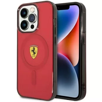   Ferrari FEHMP14XURKR Translucent MagsafeiPhone 14 Pro Max 6.7", hátlap, tok, piros