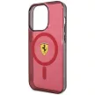 Ferrari FEHMP14XURKR Translucent MagsafeiPhone 14 Pro Max 6.7", hátlap, tok, piros