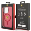 Ferrari FEHMP14XURKR Translucent MagsafeiPhone 14 Pro Max 6.7", hátlap, tok, piros