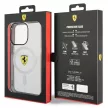 Ferrari FEHMP14XURKT Outline Magsafe iPhone 14 Pro Max 6.7" hátlap, tok, átlátszó-fekete