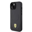 Ferrari iPhone 15 Carbon Metal Logo MagSafe (FEHMP15SPTEK) MagSafe hátlap, tok, fekete