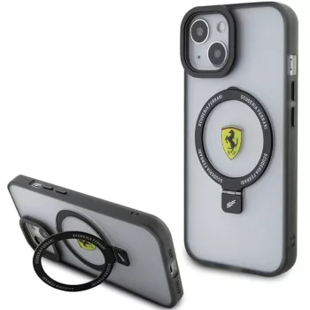  Ferrari FEHMP15SUSCAK Ring Stand 2023 Collection MagSafe iPhone 15 6.1", hátlap, tok, fekete