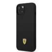Ferrari FEHMSIP14SBK iPhone 14 6.1", hátlap, tok, fekete szilikon fém logó Magsafe