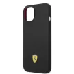 Ferrari FEHMSIP14SBK iPhone 14 6.1", hátlap, tok, fekete szilikon fém logó Magsafe