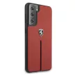 Ferrari FEOSIHCS21MRE Off Track Leather Nylon Stripe Samsung Galaxy S21+ G996, hátlap, tok, piros