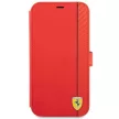 Ferrari FESAXFLBKP13SRE On Track Carbon Stripe iPhone 13 mini 5.4", oldalra nyíló tok, piros