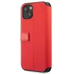 Ferrari FESAXFLBKP13SRE On Track Carbon Stripe iPhone 13 mini 5.4", oldalra nyíló tok, piros
