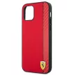 Ferrari FESAXHCP12LRE On Track Carbon Stripe iPhone 12 Pro Max 6.7", hátlap, tok, piros