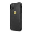 Ferrari iPhone 11 Pro On Track Carbon Effect (FESPCHCN58CBBK) hátlap, tok, fekete