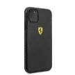 Ferrari iPhone 11 Pro On Track Carbon Effect (FESPCHCN58CBBK) hátlap, tok, fekete