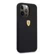 Ferrari FESSIHMP13LBK Silicone Magsafe iPhone 13/13 Pro 6.1", hátlap, tok, fekete