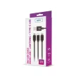 Setty USB Cable 3in1 Micro-USB, Type-C, Lightning kábel, 2A, 1m, fekete