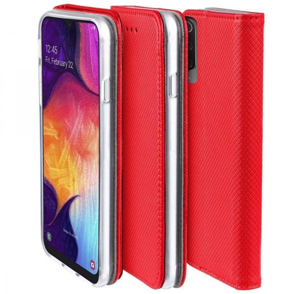 Smart Magnet Xiaomi Redmi Note 7 oldalra nyíló tok, piros