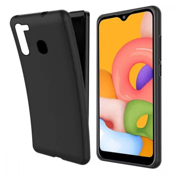 Silicone Case Samsung Galaxy A21 hátlap, tok, fekete
