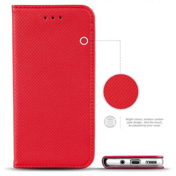 Smart Magnet Samsung Galaxy S20 FE/S20 Lite/S20 FE 5G oldalra nyíló tok, piros
