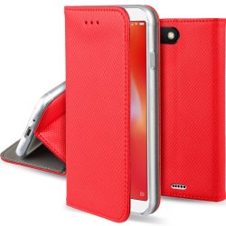   Smart Magnet Samsung Galaxy S21 Plus oldalra nyíló tok, piros