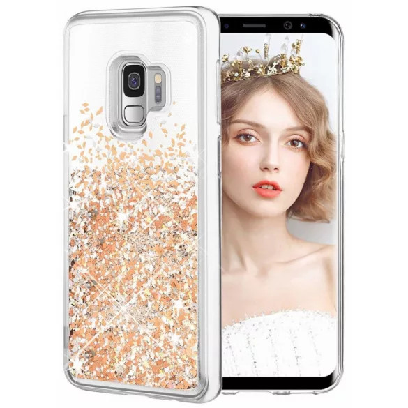 Liquid Sparkle Xiaomi Redmi 9T/9 Power/Poco M3 hátlap, tok, arany