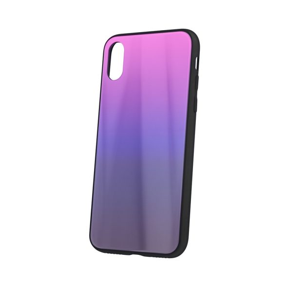 Aurora Glass Samsung Galaxy A12/M12 hátlap, tok, rózsaszín-fekete