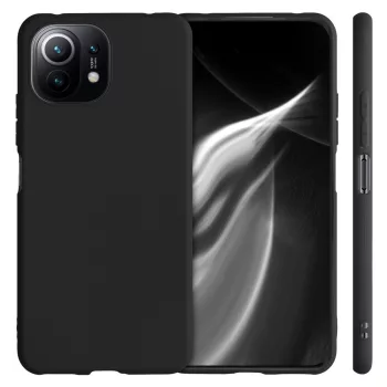   Xiaomi Mi 11 Lite 4G/Mi 11 Lite 5G Matt TPU szilikon hátlap, tok, fekete