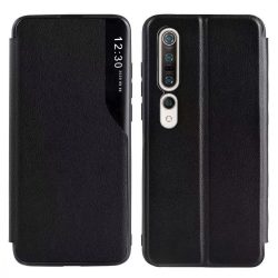   Eco Leather View Case 2 Samsung Galaxy A12/M12 oldalra nyíló tok, fekete