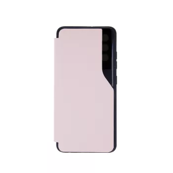   Eco Leather View Case 2 Samsung Galaxy A12/M12 oldalra nyíló tok, világos rózsaszín