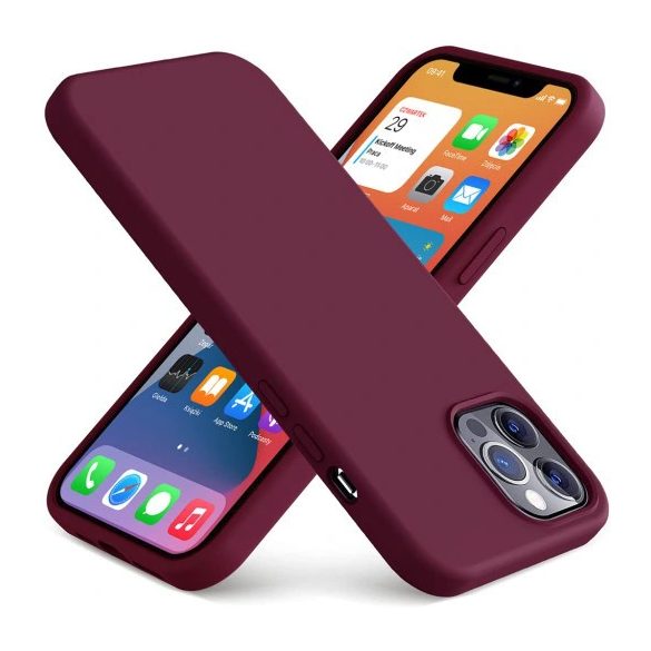 Silicone Case iPhone 13 Pro Max hátlap, tok, bordó