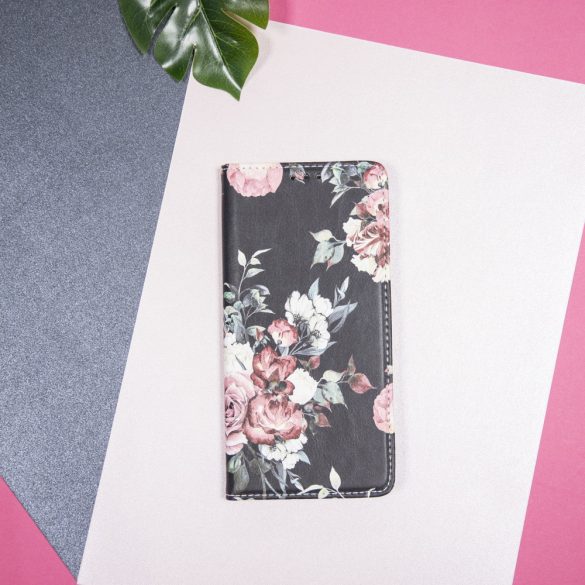 Smart Trendy Rose Flower iPhone 13 Pro oldalra nyíló tok, mintás, színes