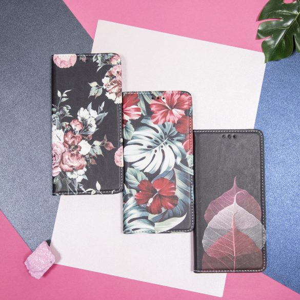 Smart Trendy Rose Flower iPhone 13 Pro oldalra nyíló tok, mintás, színes