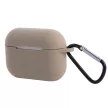 Airpods 1/2 szilikon tok medál + karabiner, bézs