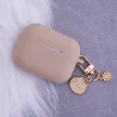 Airpods 1/2 szilikon tok medál + karabiner, bézs