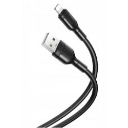 XO NB212 USB/Lightning kábel, 2.1A, 1m, fekete
