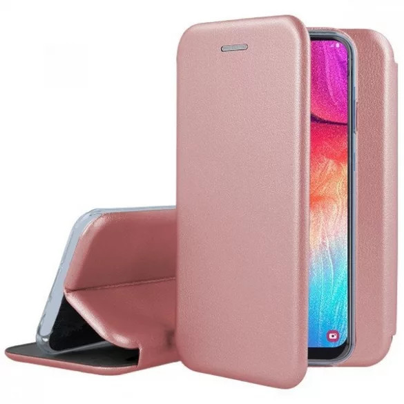 Smart Diva Xiaomi Redmi 9AT oldalra nyíló tok, rozé arany