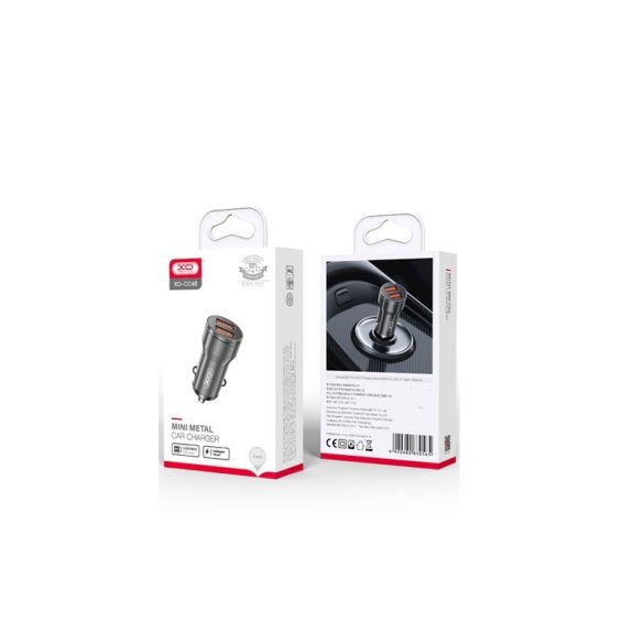 XO CC48 Car Charger autós szivargyújtó töltő, 2XUSB-A, 2.4A, szürke