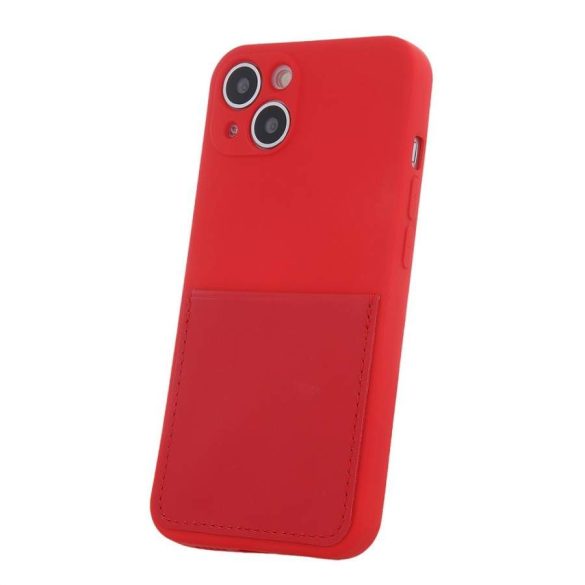 Card Case Silicone Samsung Galaxy A13 5G/A04S hátlap, tok, piros