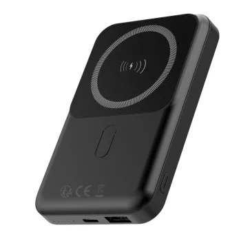   Forever MATB-100 PD 3.0 & QC 3.0 Power Bank and Qi Wireless Charger, 10000 mAh, 22.5W hordozható külső akkumulátor és vezeték nélküli Qi töltő, fekete