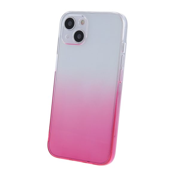 Gradient Case iPhone 15 szilikon hátlap, tok, rózsaszín-átlátszó