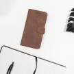 Smart Velvet iPhone 15 oldalra nyíló tok, barna