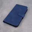 Smart Velvet iPhone 15 oldalra nyíló tok, sötétkék