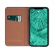 Genuine Leather iPhone 15 Pro eredeti bőr oldalra nyíló tok, barna