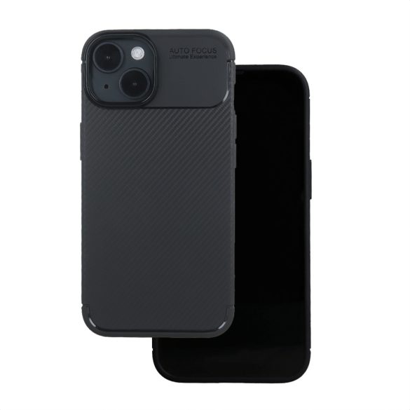 Carbon Premium Case iPhone 14 hátlap, tok, fekete