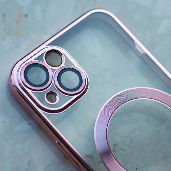 Color Chrome Mag case iPhone 16 Plus Magsafe kompatibilis kameravédős hátlap, tok, rozé arany