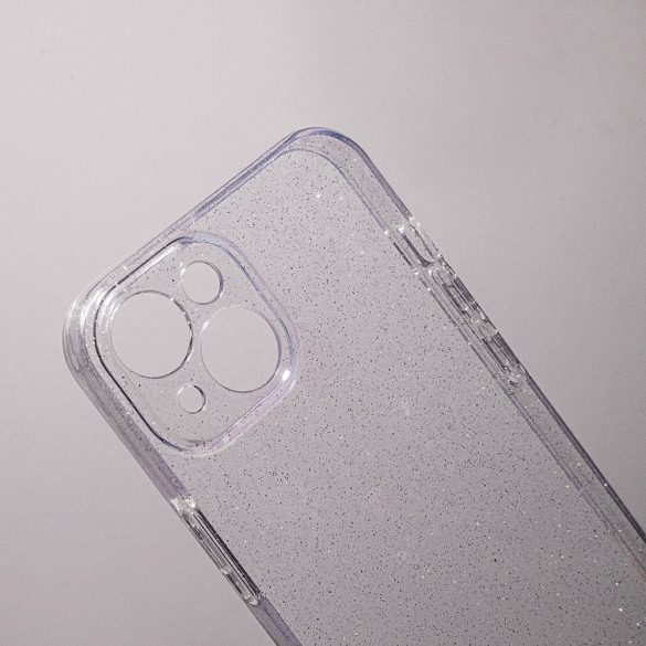 Shine Case iPhone 16 Pro csillámos kameravédős hátlap, tok, átlátszó